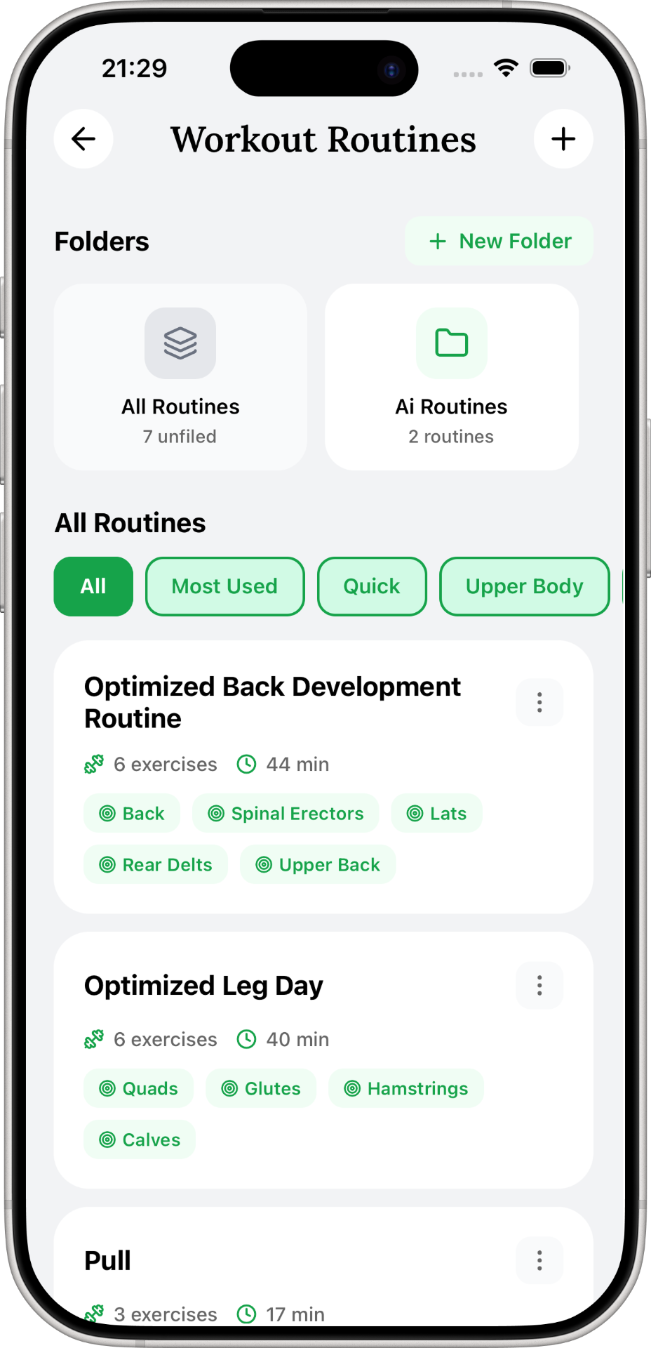 Workout routines management
